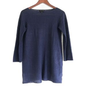 Eileen Fisher Organic Linen Loose Knit Tunic Shirt